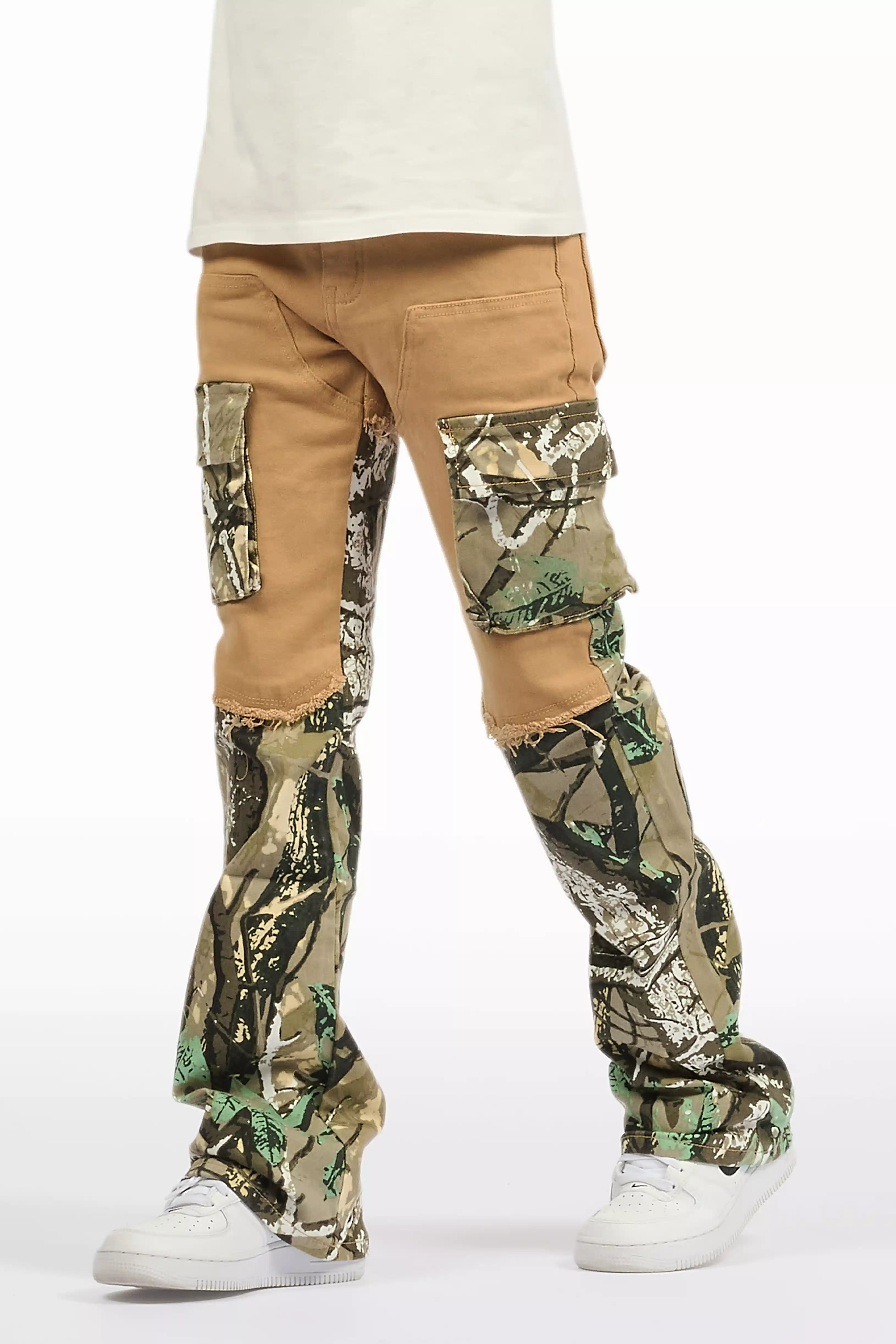 Boys Denka Beige Stacked Fit Jean