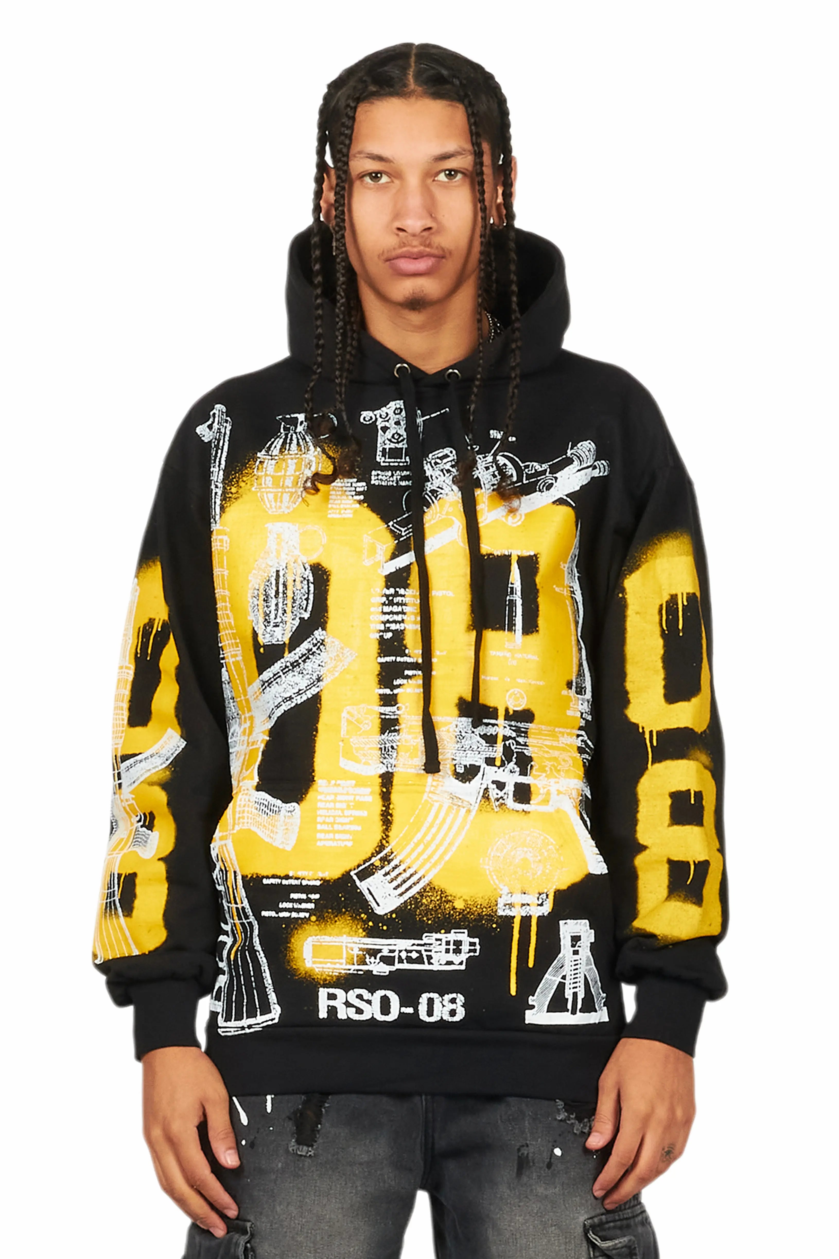 Nesta Black Graphic Hoodie