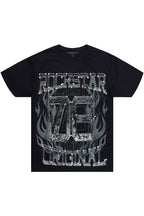 Veyene Black/Grey Oversized Graphic T-Shirt