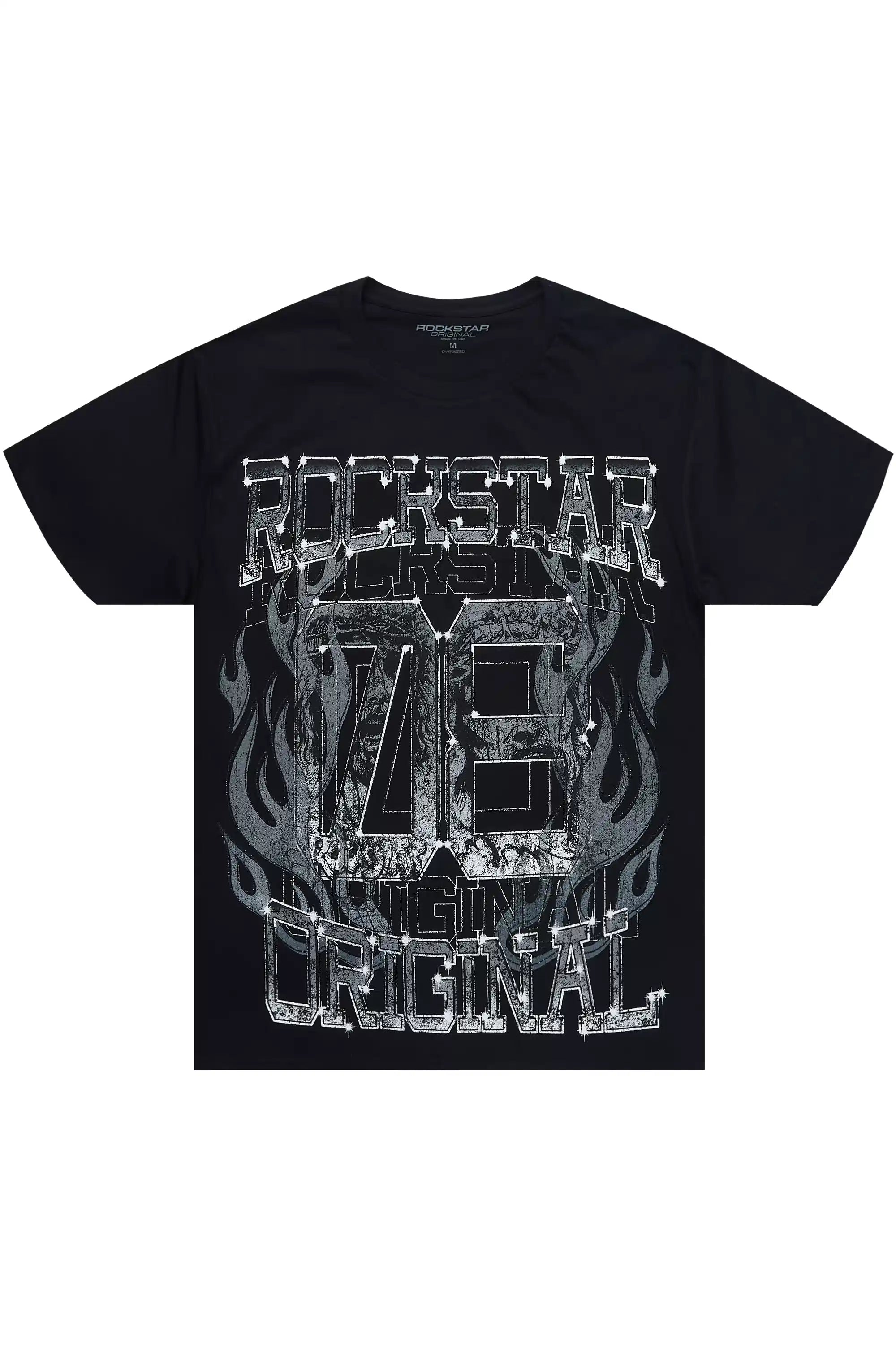 Veyene Black/Grey Oversized Graphic T-Shirt