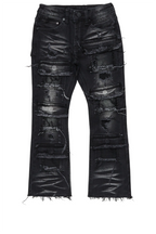 Boys Petrus Black Stacked Flare Jean