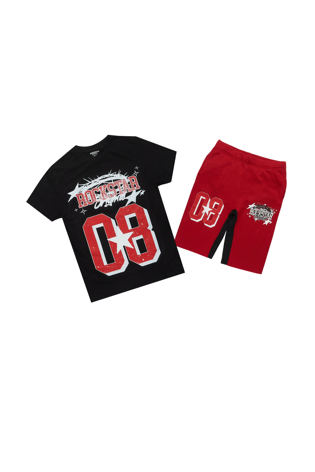 Boys Allstar Black/Burgundy T-Shirt Short Set