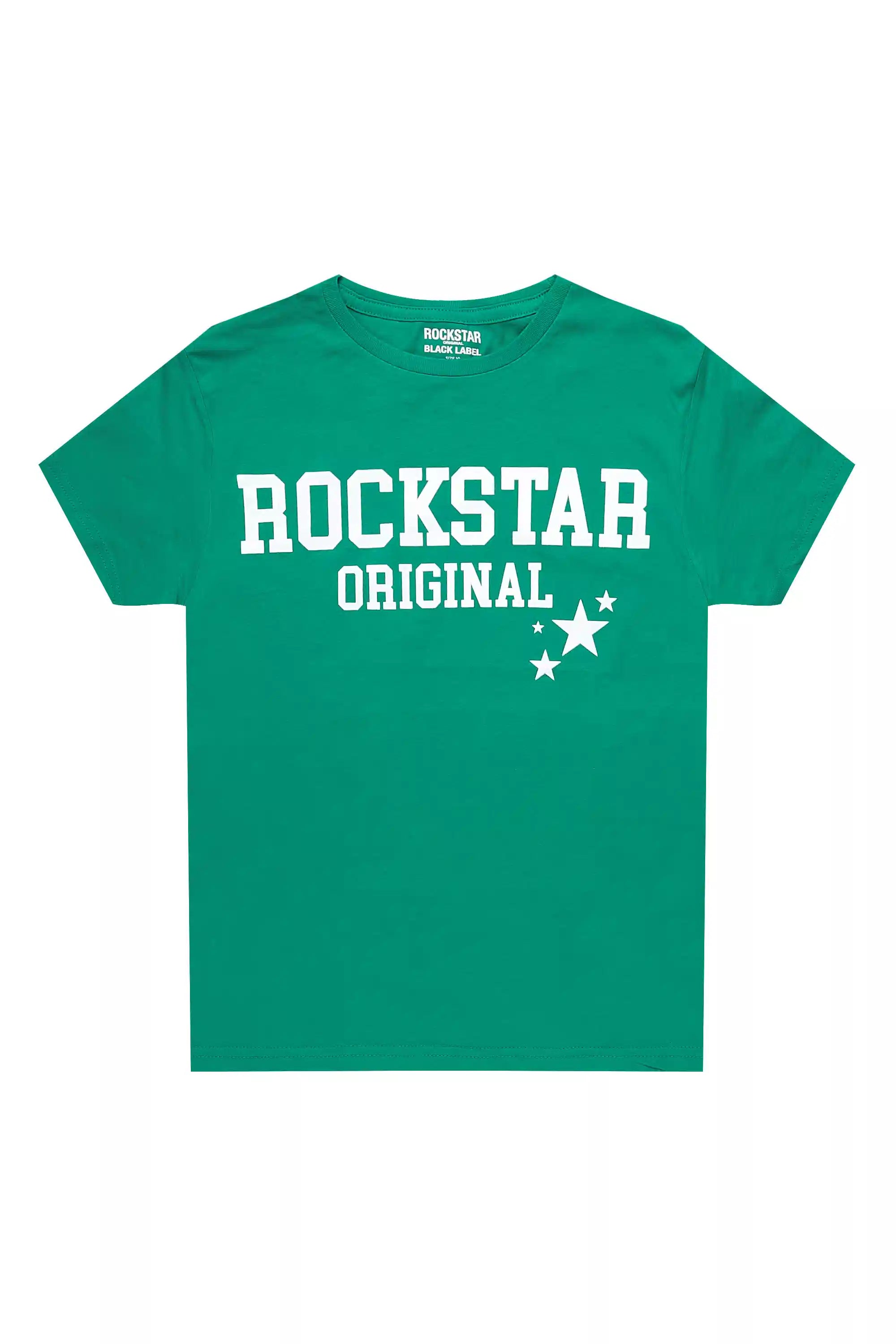 Boys Pluton Green/White Graphic T-Shirt