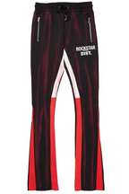 Firoz Black/Red Graphic Stacked Flare Pant