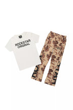 Boys Deniska White/Camo T-Shirt Baggy Stacked Flare Set