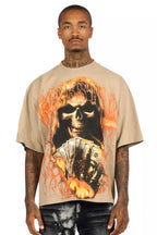 Rome Beige/Multi Oversized Graphic T-Shirt