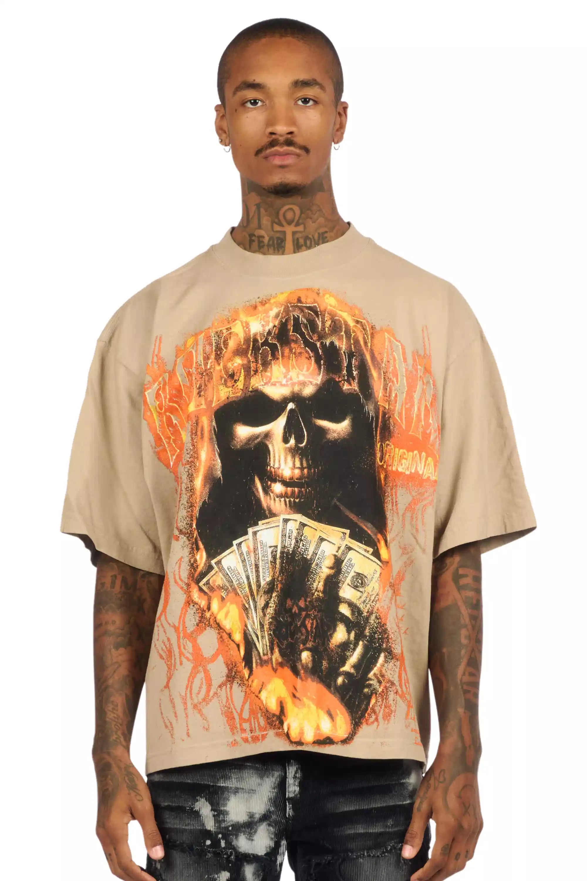 Rome Beige/Multi Oversized Graphic T-Shirt