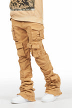 Boys Gentry Beige Stacked Flare Jean