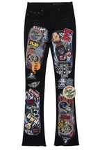 Espen Jet Black Stacked Flare Jean