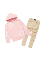Girls Abby Pink Hoodie/Cargo Jean Set