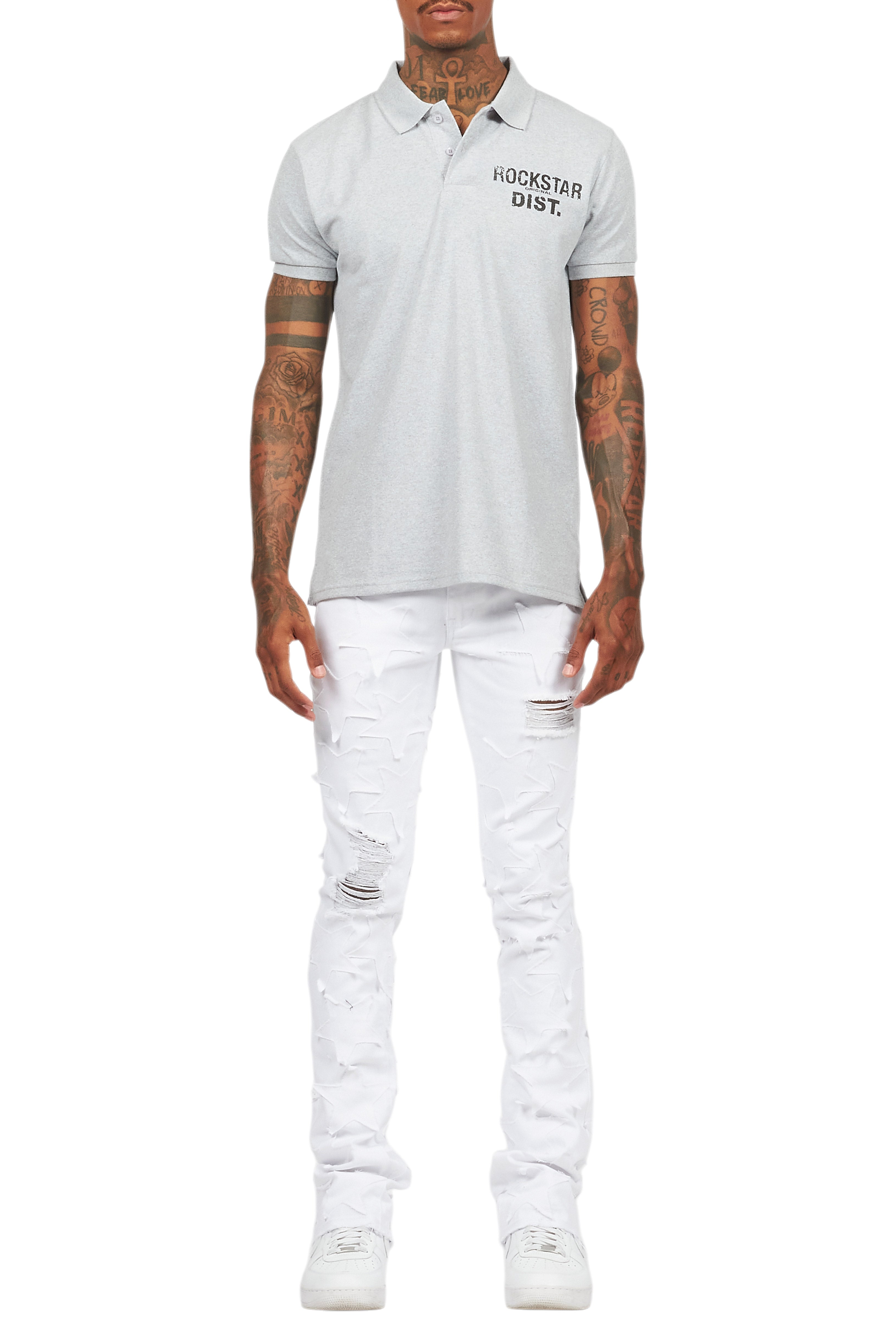 StarLane White Stacked Flare Jean