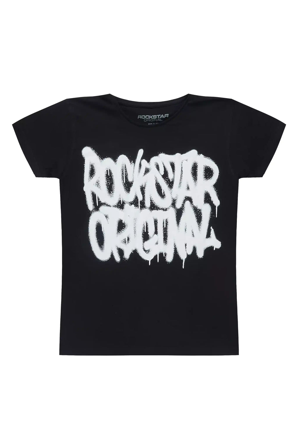 Girls Huffer Black Graphic T-Shirt