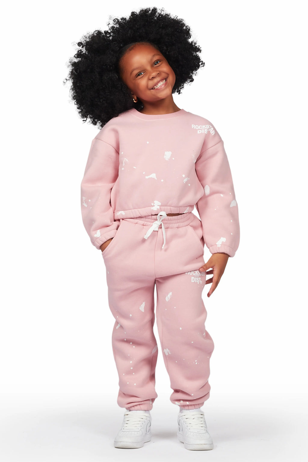 Girls Hadley Blush Crop Top Pant Set