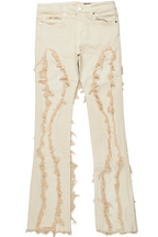 Tristan Beige Stacked Flare Jean