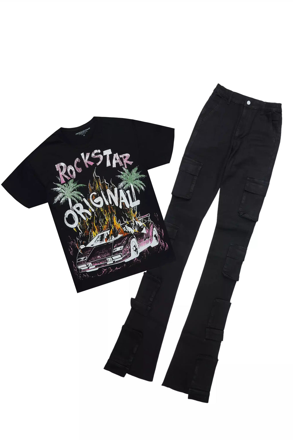 Moniqa Black Tee & Phoebe Black Jean Set