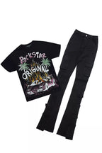 Moniqa Black Tee & Phoebe Black Jean Set