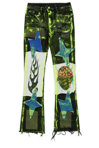 Boys Edge Black/Yellow Roller Paint Stacked Flare Jean