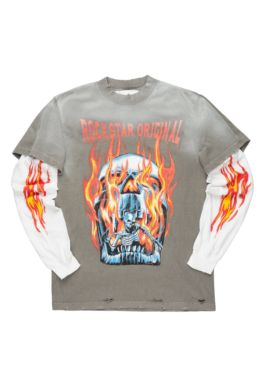 Suspect Charcoal Double Layer Long Sleeve Graphic T-Shirt