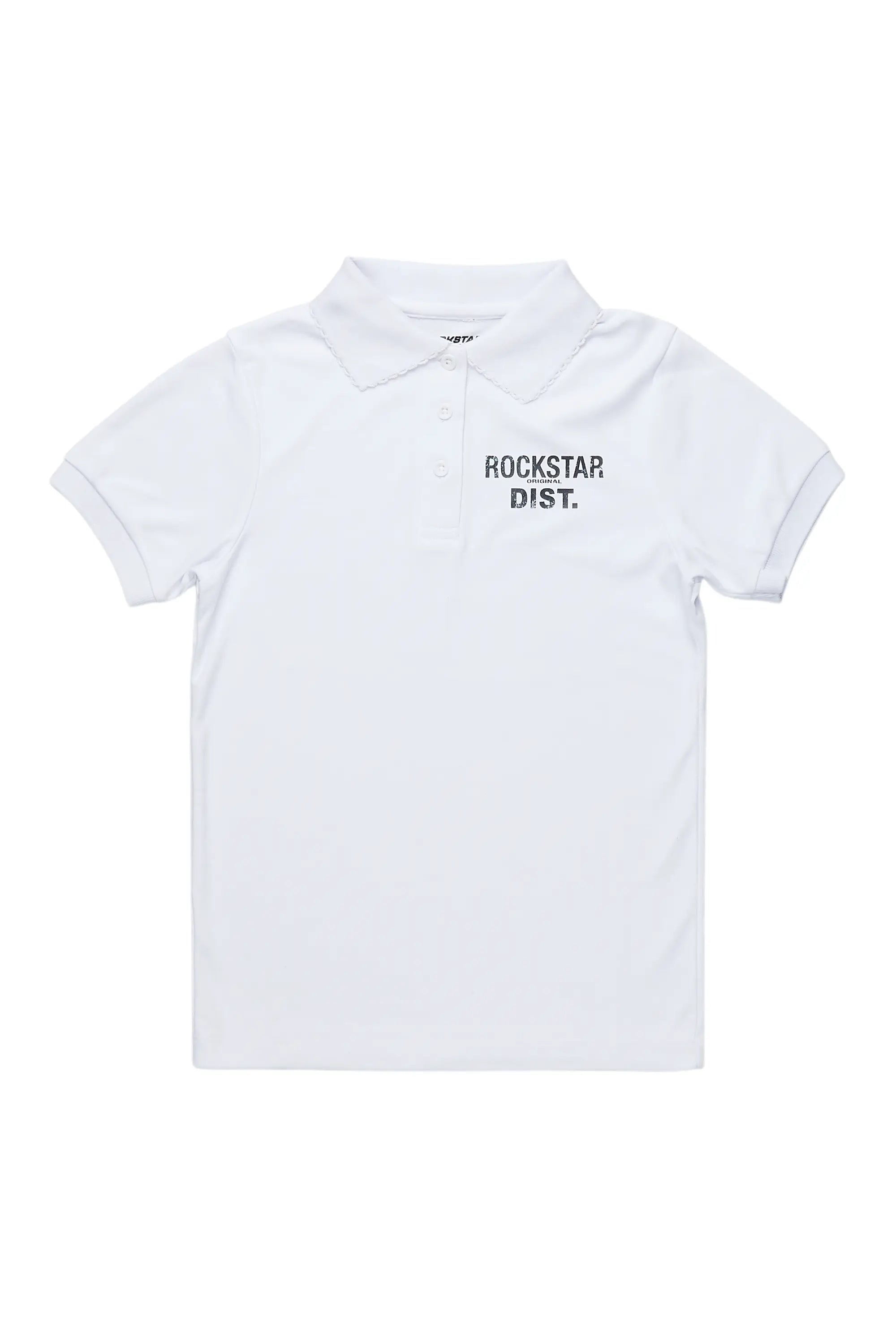 Girls Art Dist White Polo