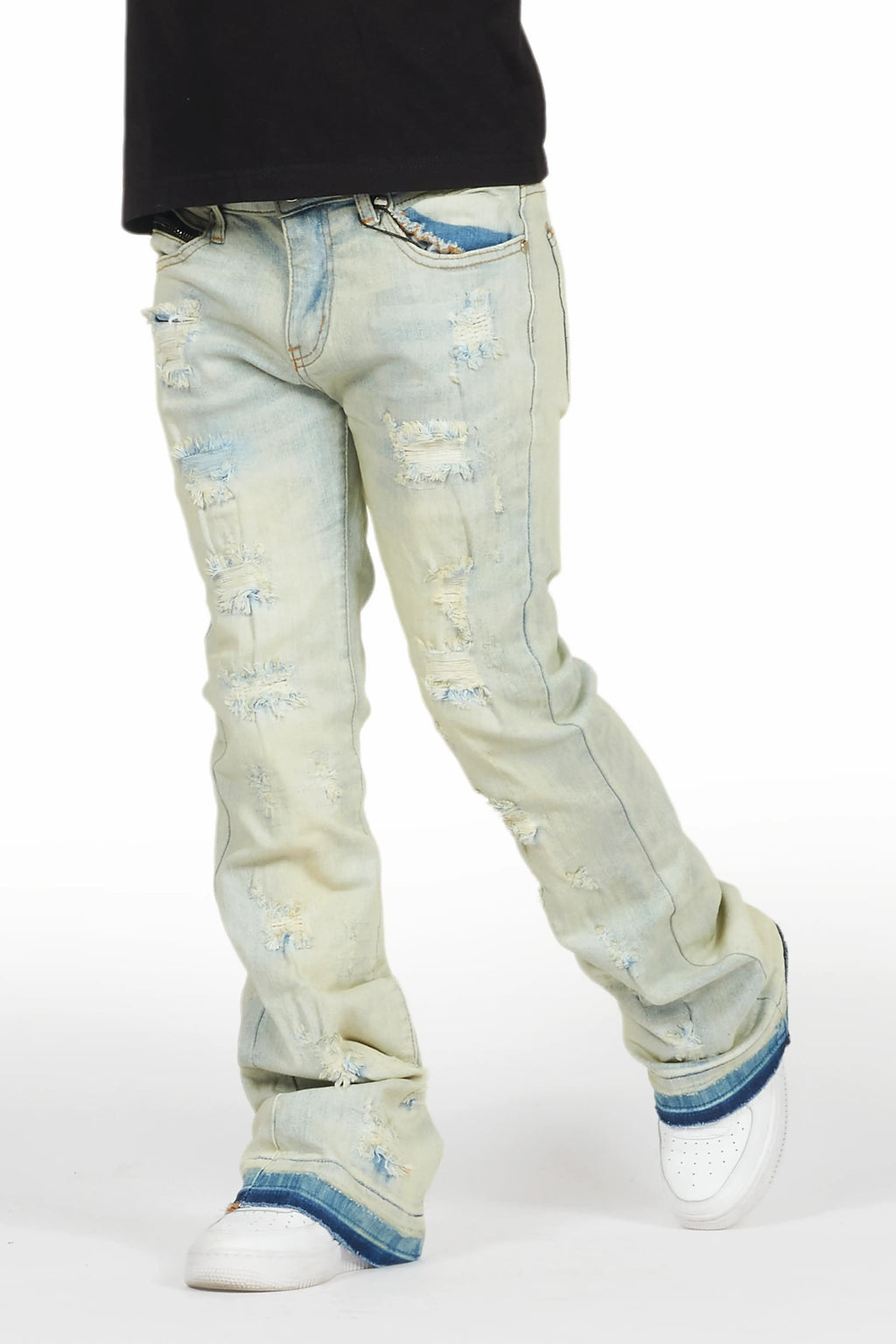 Boys Holibert Light Blue Stacked Flare Jean