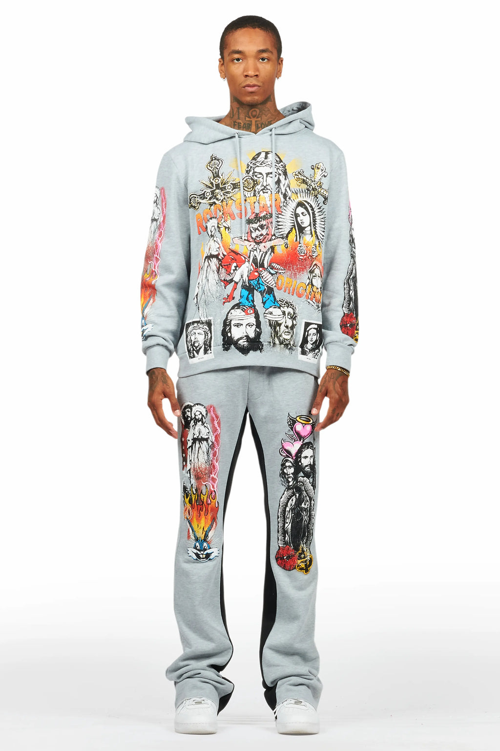 Santos Heather Grey Hoodie/Baggy Track Pant Set