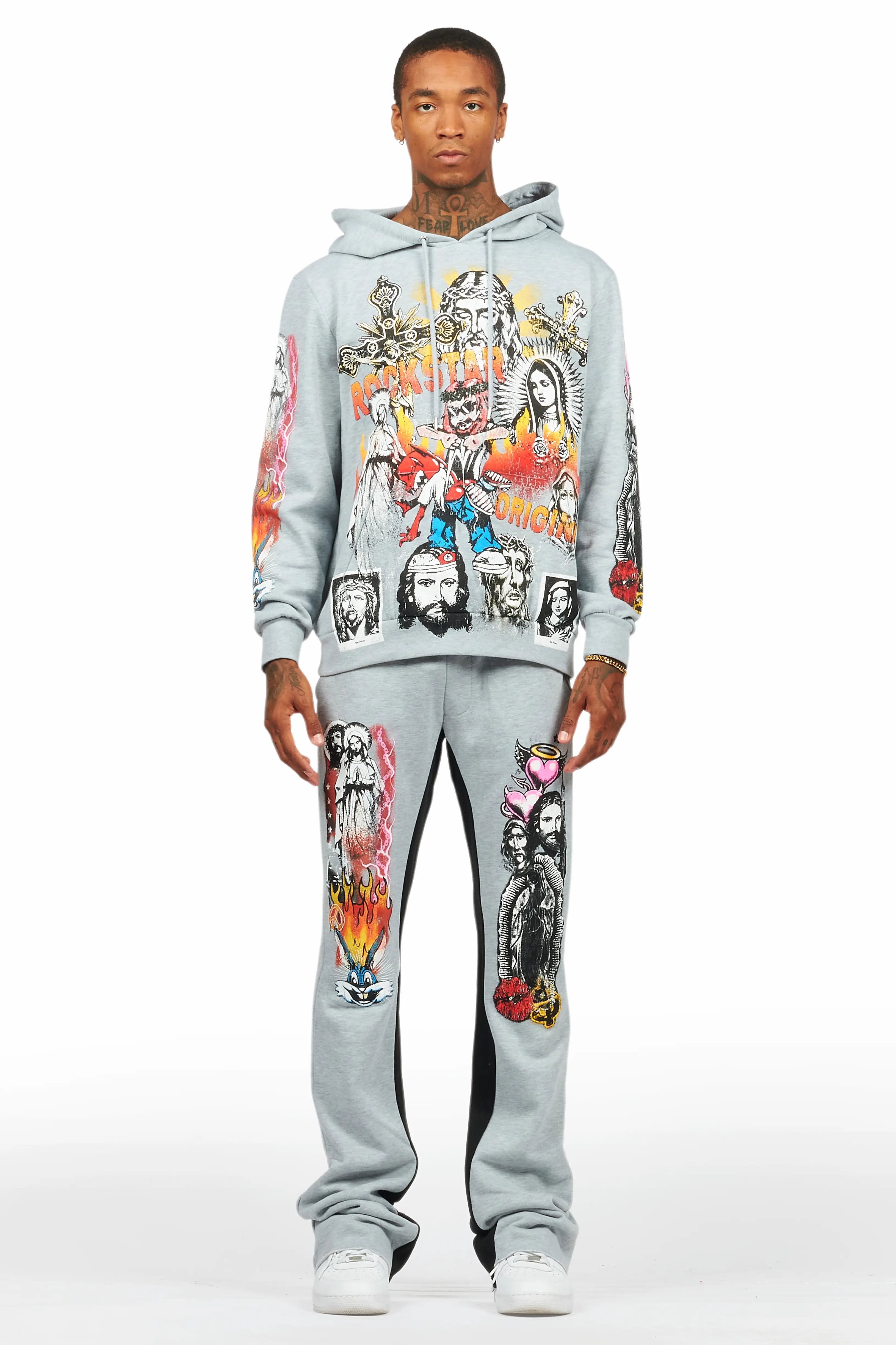 Santos Heather Grey Hoodie/Baggy Track Pant Set