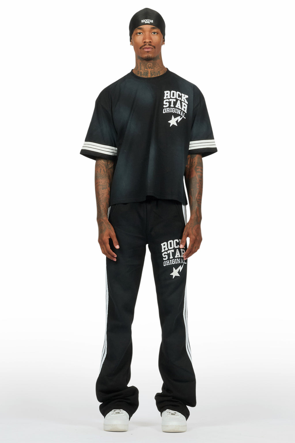 Gerrit Black T-Shirt/Stacked Flare Track Set