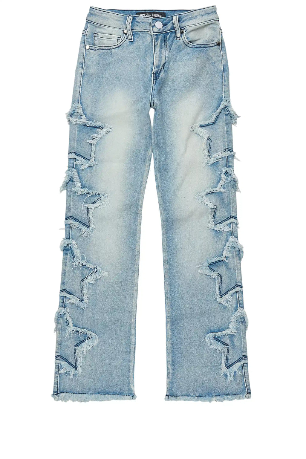 Girls Sinayah Light Wash Stacked Flare Jean