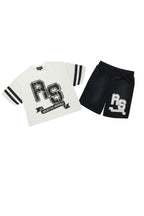 Alik White/Black Crop Boxy Tee Short Set