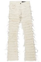 Cassius Beige Stacked Flare Jean