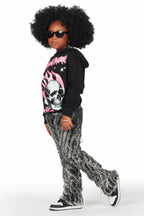 Girls Figgy Dark Grey Stacked Flare Jean