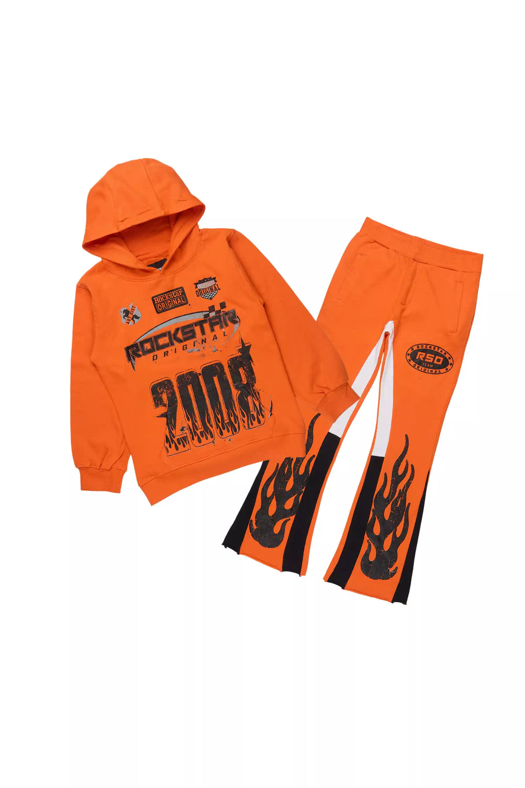 Boys Amos Orange/Black Stacked Track Set