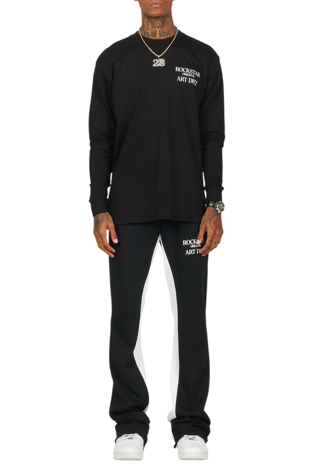 Briggs Black Long Sleeve T-Shirt/Baggy Pant Set