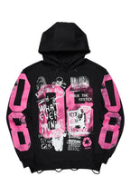 Kamille Black/Pink Oversized Hoodie