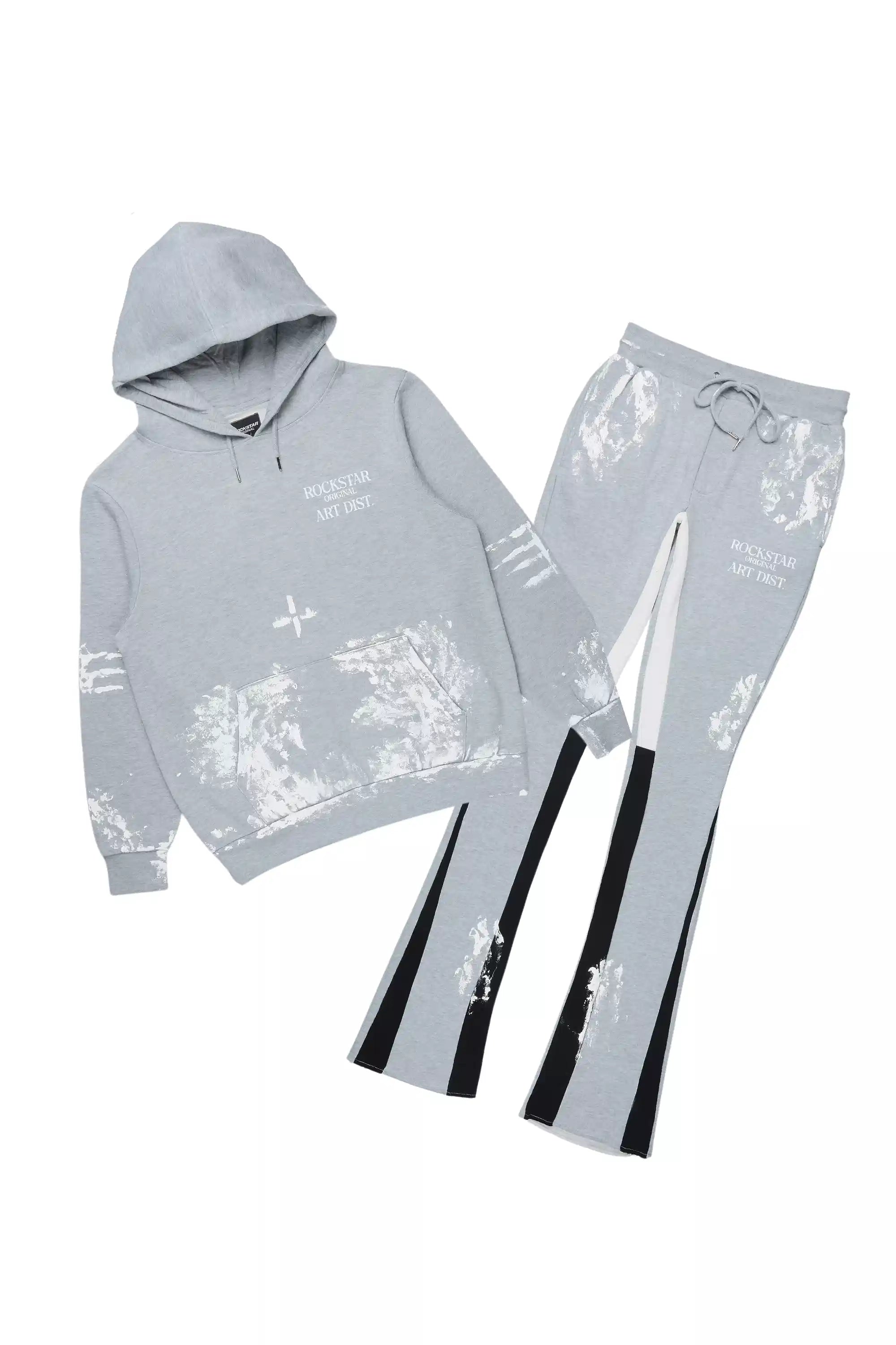 Filip Heather Grey Hoodie/Stacked Pant Track Set