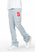Luka Heather Grey Patchwork Stacked Flare Pants