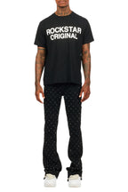 Glit Black Rhinestone Stacked Flare Jean