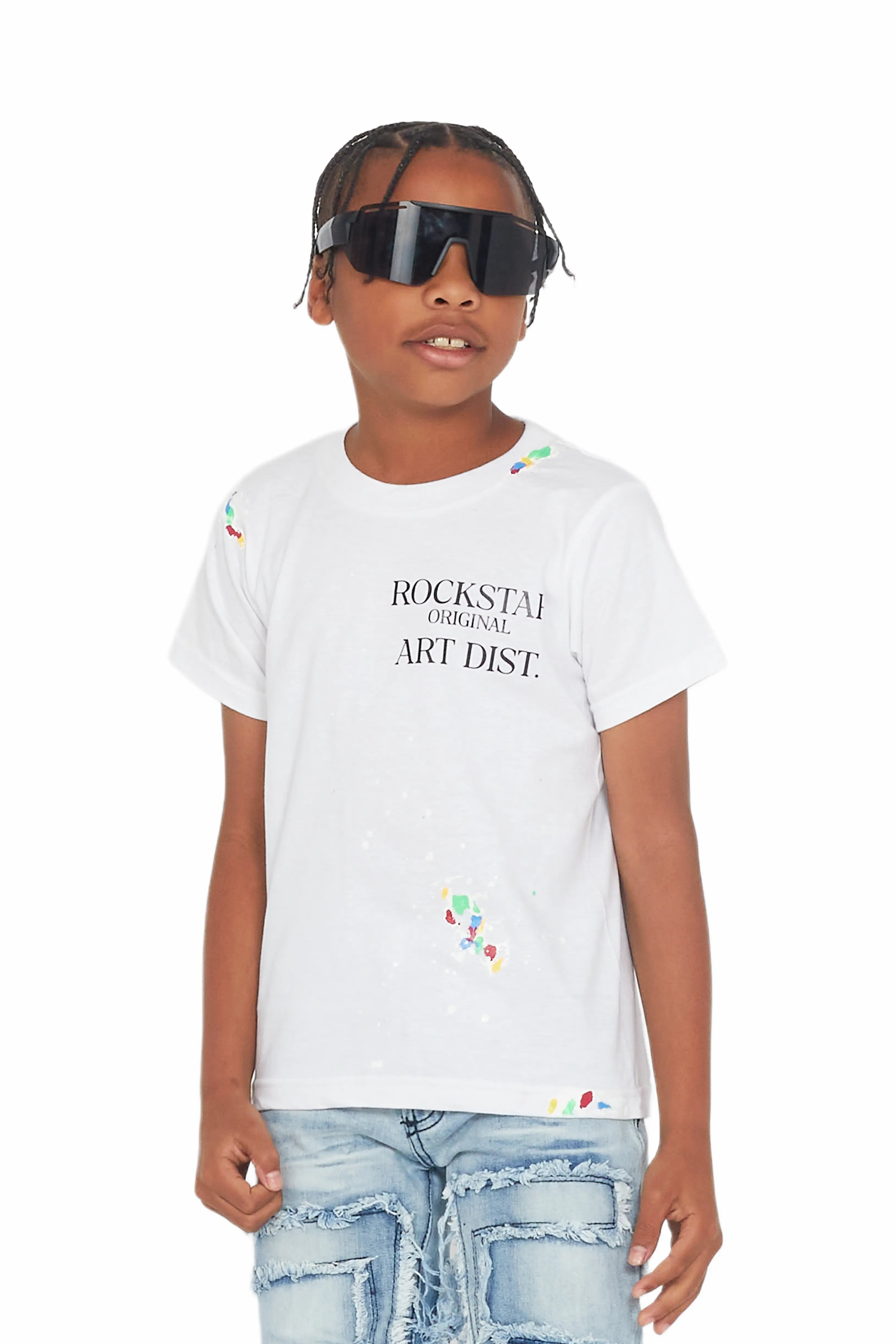 Boys Palmer White Graphic T-Shirt