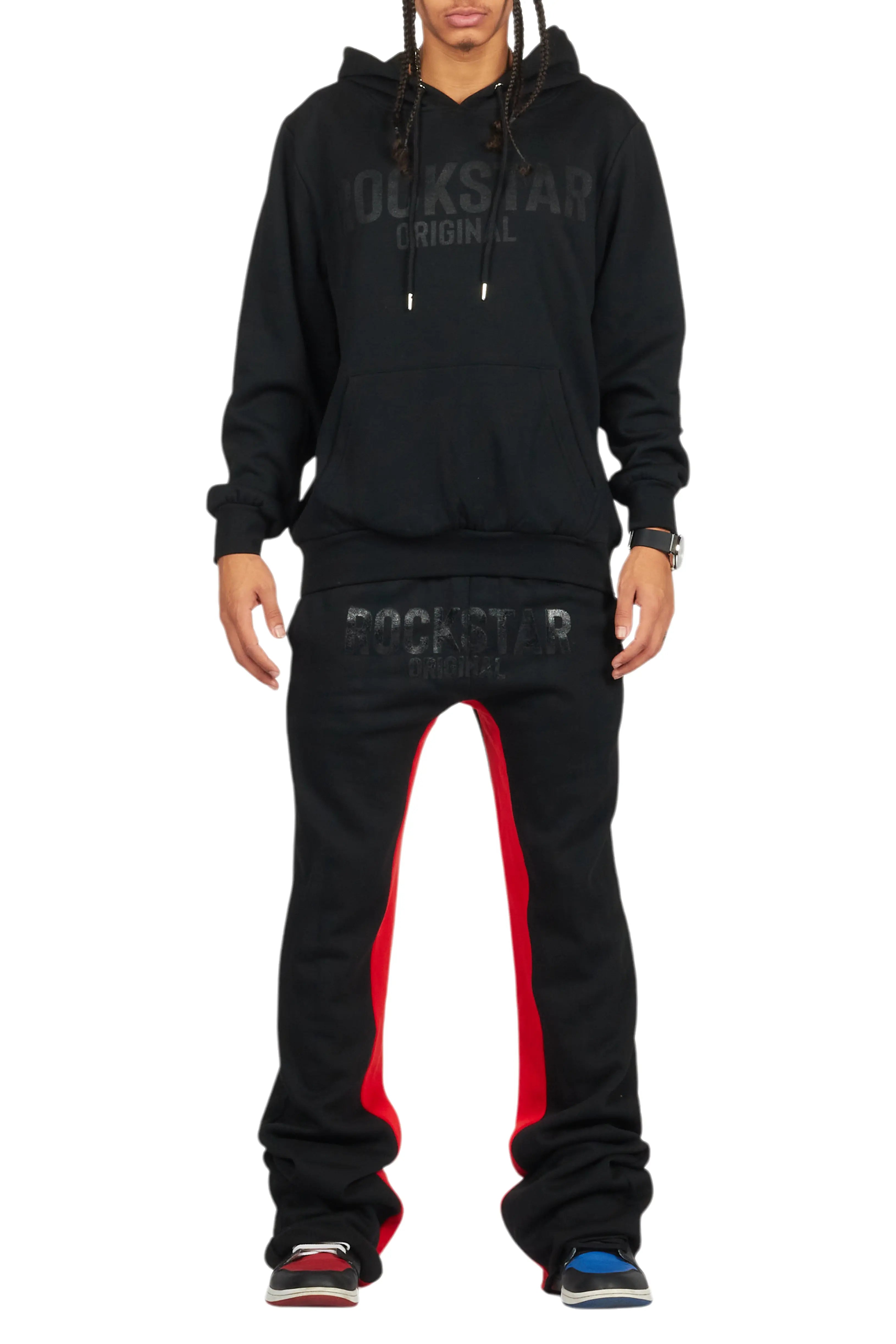 Sana Black Hoodie/Baggy Track Pant Set