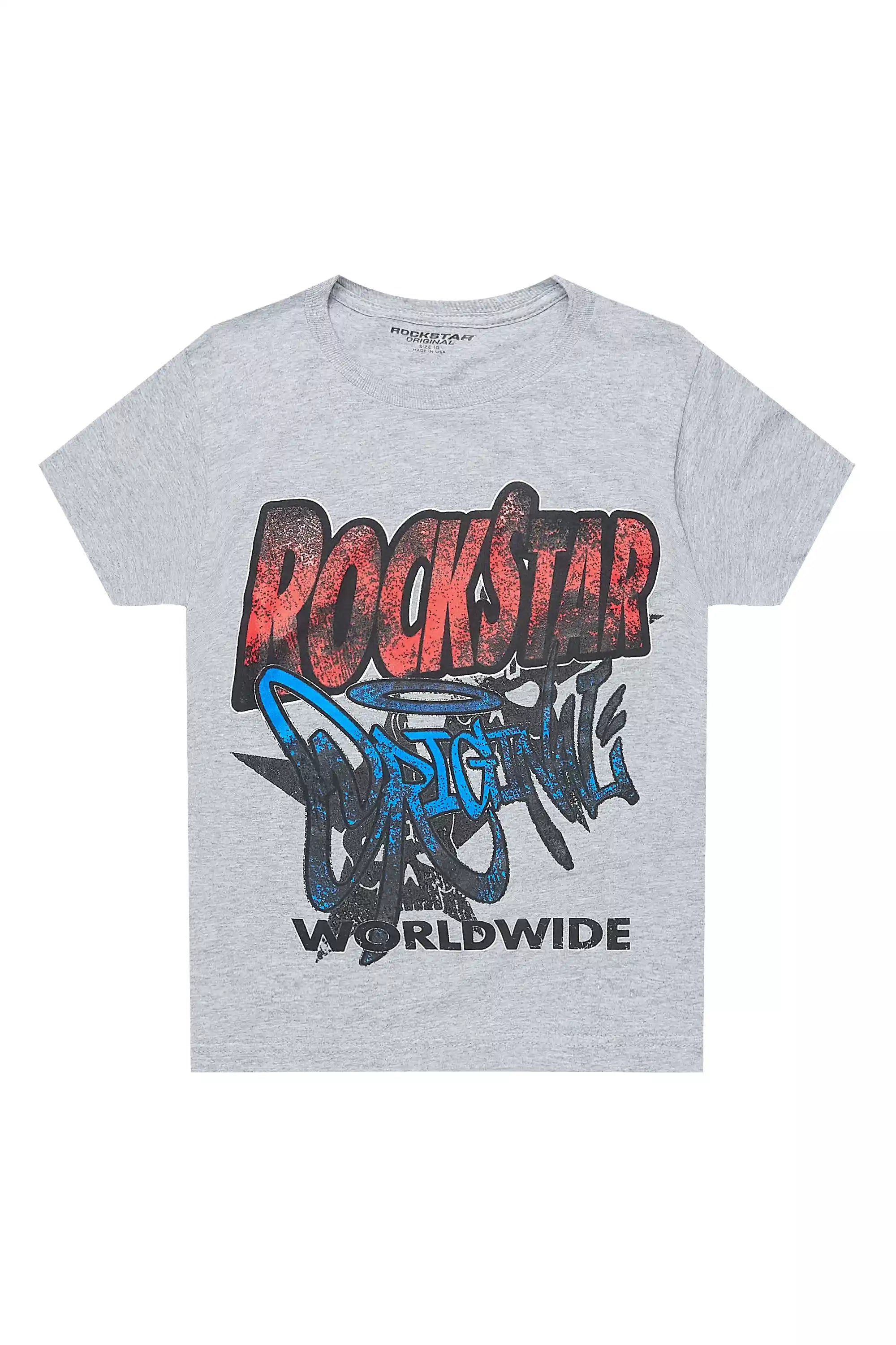 Boys Kait Grey/Red Graphic T-Shirt