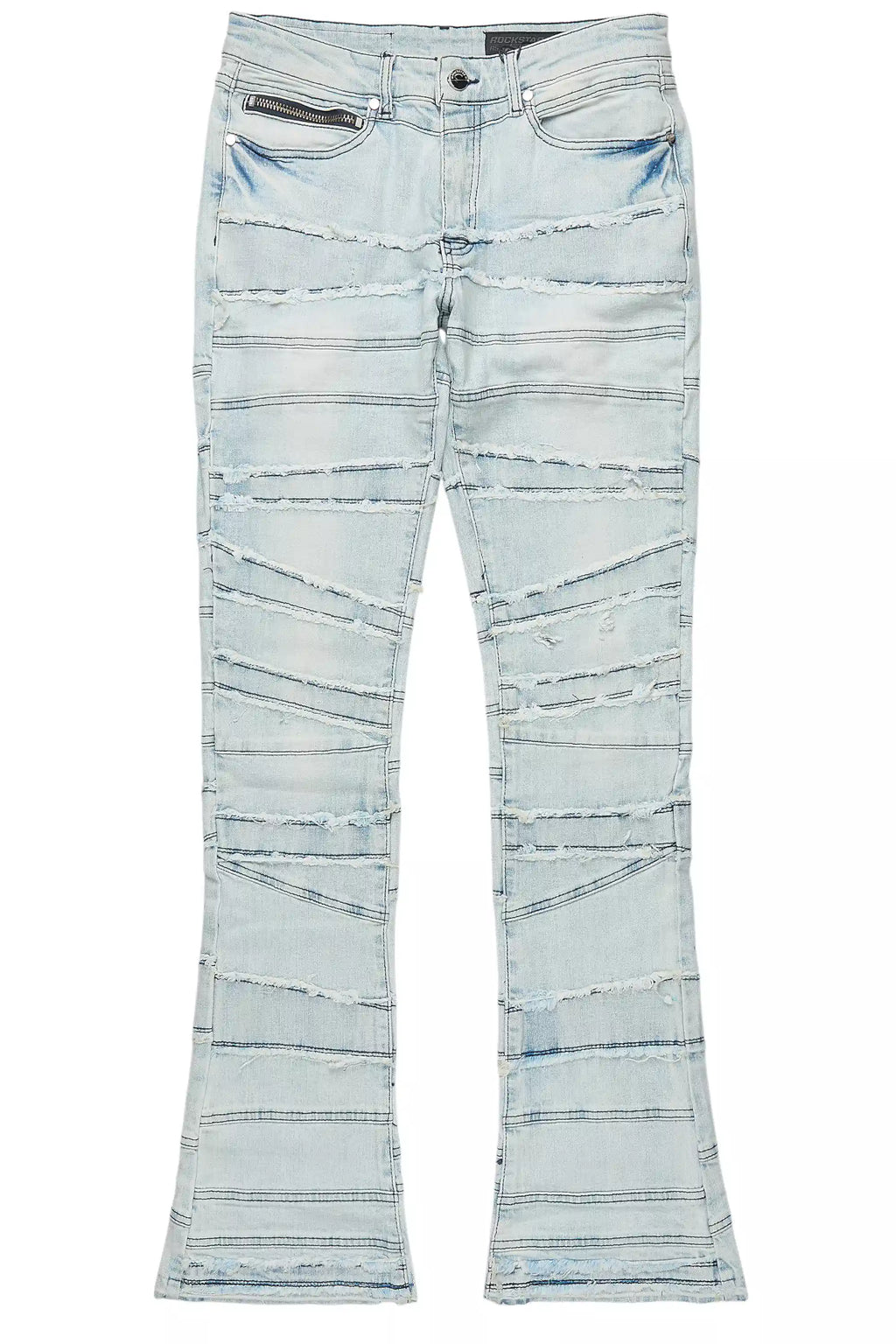 Franko Light Blue Stacked Flare Jean