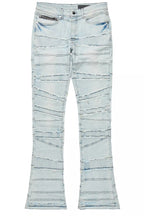 Franko Light Blue Stacked Flare Jean