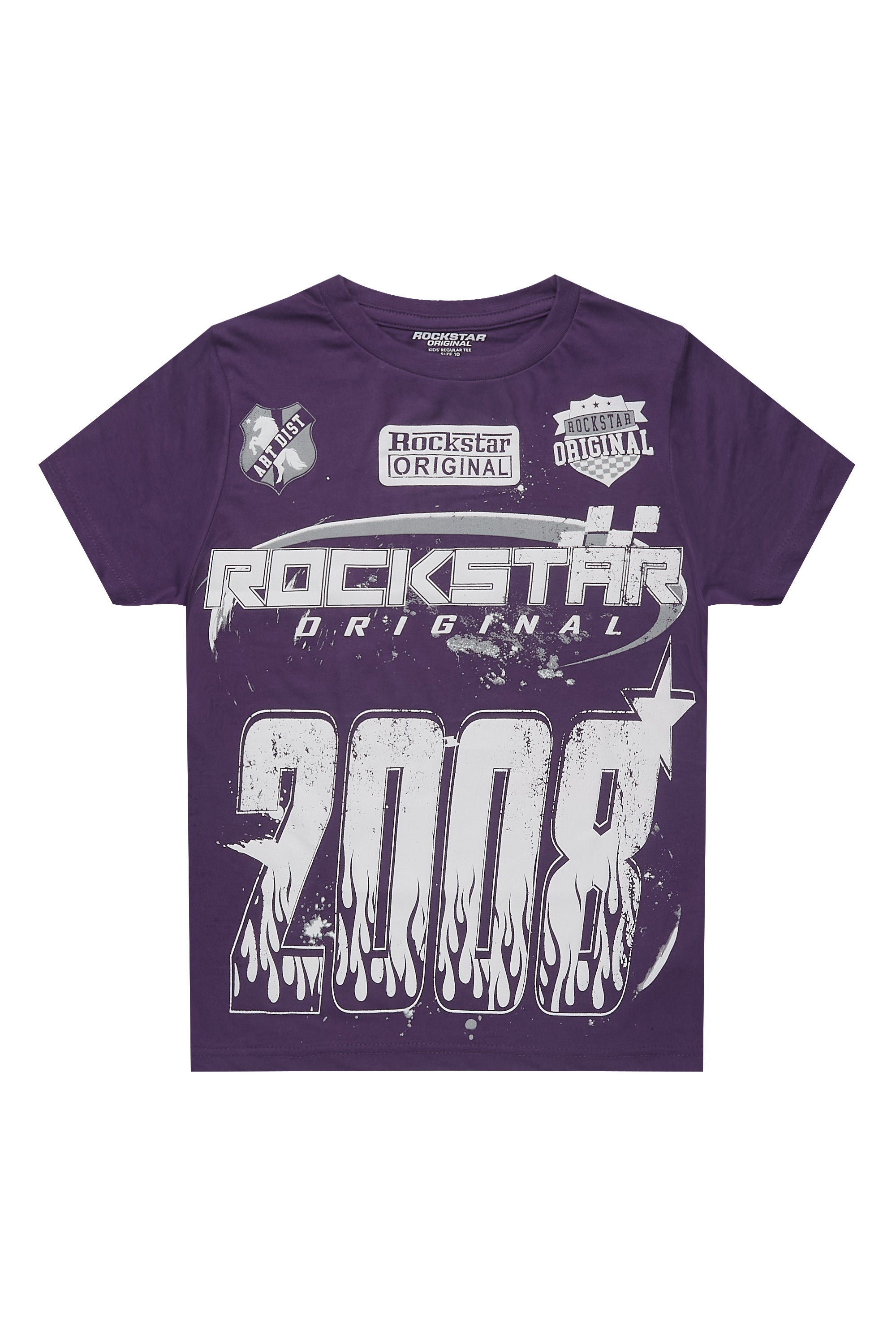 Boys Amos Purple/White Graphic T-Shirt