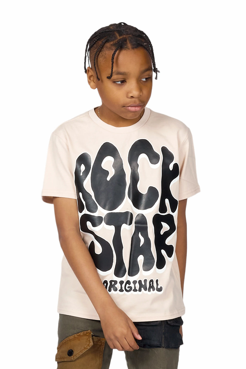 Boys Ward Beige T-Shirt/Patch Cargo Jean