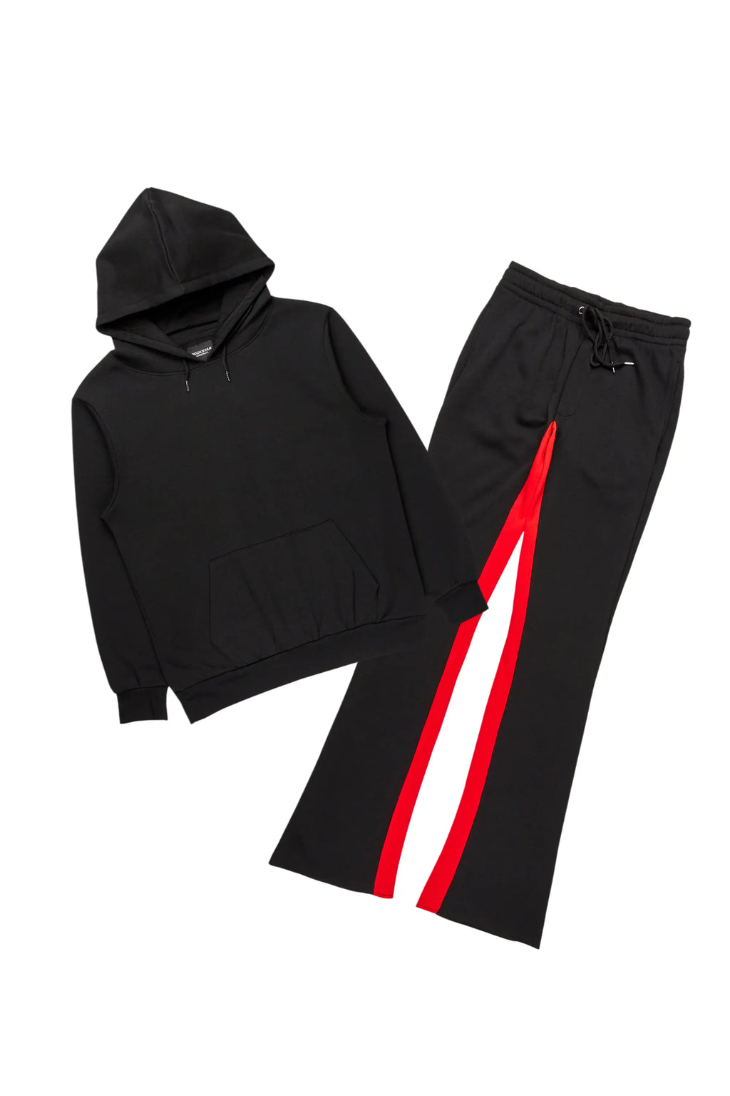 Basic Black/Red Hoodie/Baggy Track Pant Set