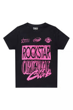 Girls Rylok Black/Fuchsia Graphic T-Shirt