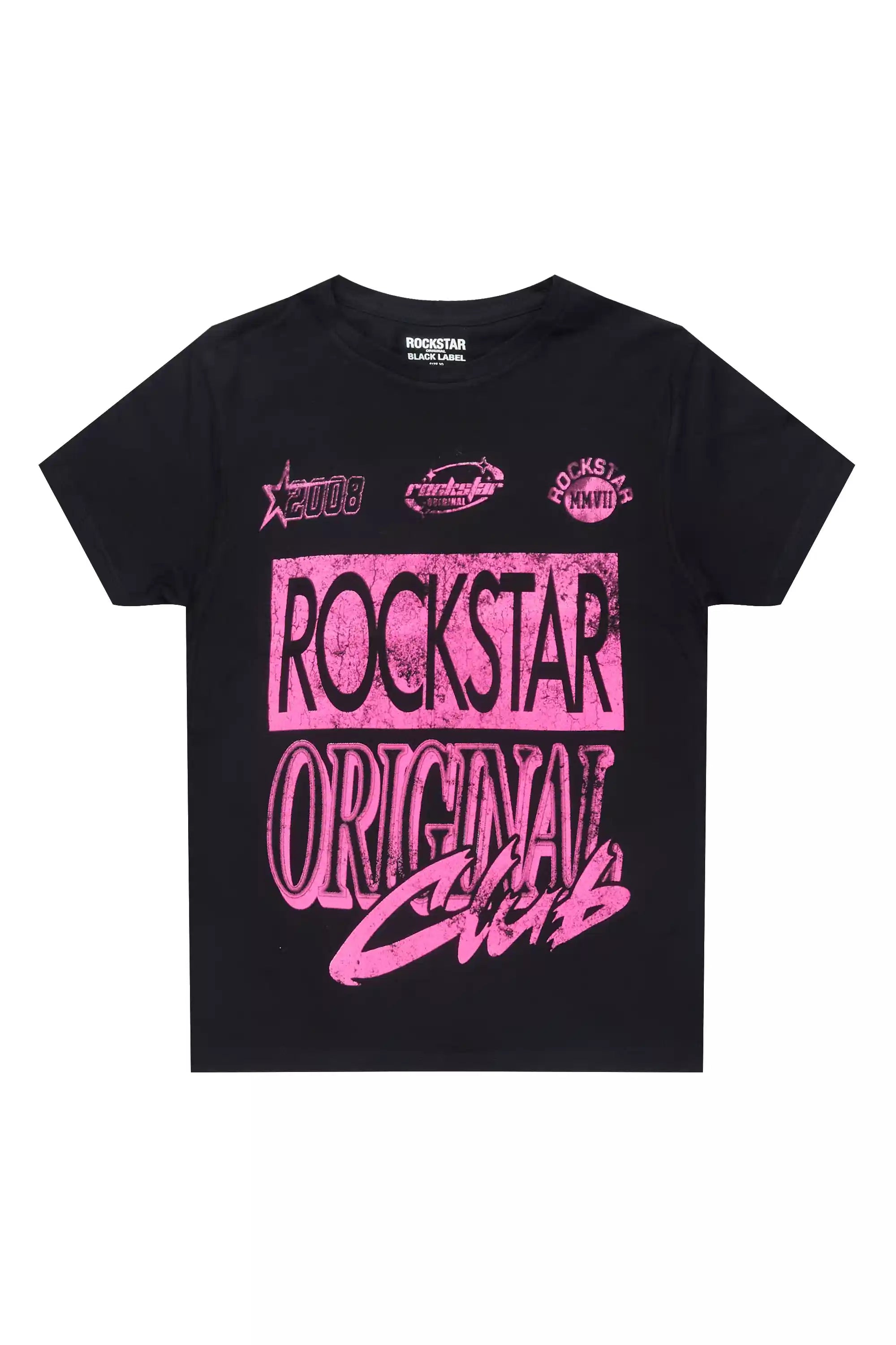 Girls Rylok Black/Fuchsia Graphic T-Shirt