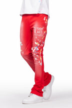 Patel Red Graphic Stacked Flare Pant