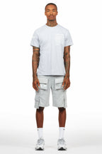 Jash Heather Grey/White Short Set