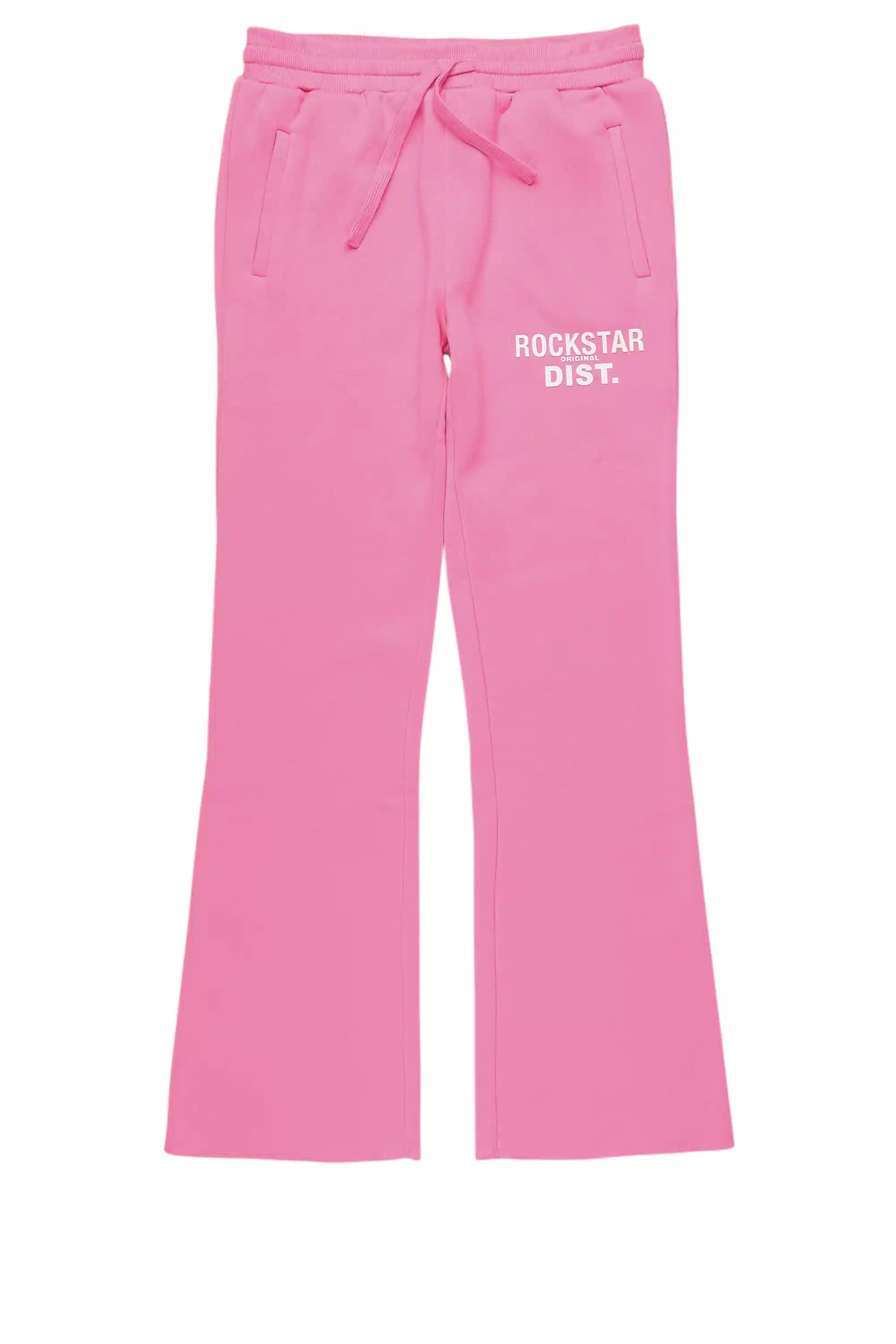 Girls Juliana Bubblegum Pink Stacked Flare Pant